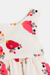 Robe à bretelles gaufrée et bloomer rose bébé fille 3