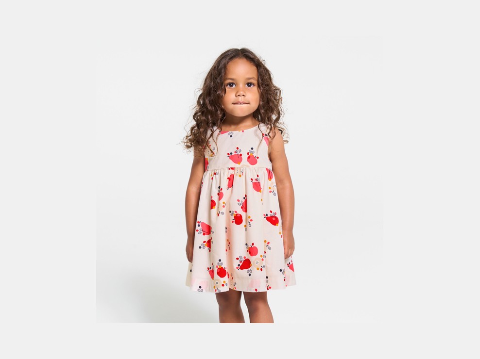 Robe à bretelles gaufrée et bloomer rose bébé fille 1