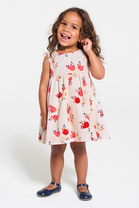 Gaufriertes rosa Trägerkleid mit Bloomers Kleinkind Mädchen 2