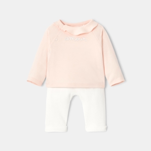 Ensemble sweat et pantalon rose naissance Absorba 1