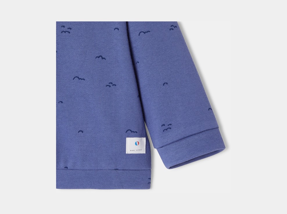 Dessuadora de moletó amb botons de pressió i caputxa blau unisex Absorba 2