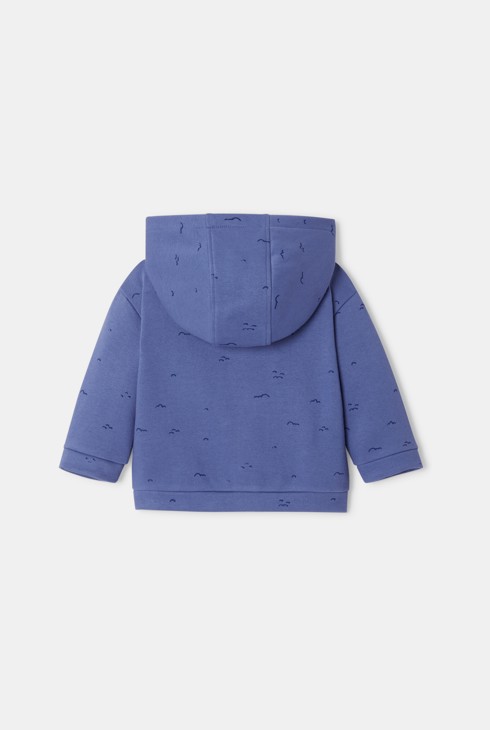 Sudadera con botones de presión y capucha en muletón azul unisex Absorba 2