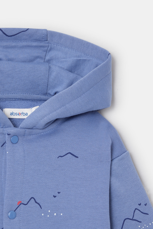 Sweat pressionné à capuche en molleton bleu mixte Absorba 2