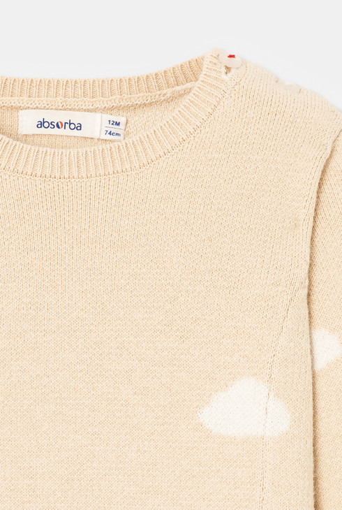Robe pull en tricot beige bébé fille Absorba 2