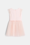 Vestido bimaterial rosa niña 4
