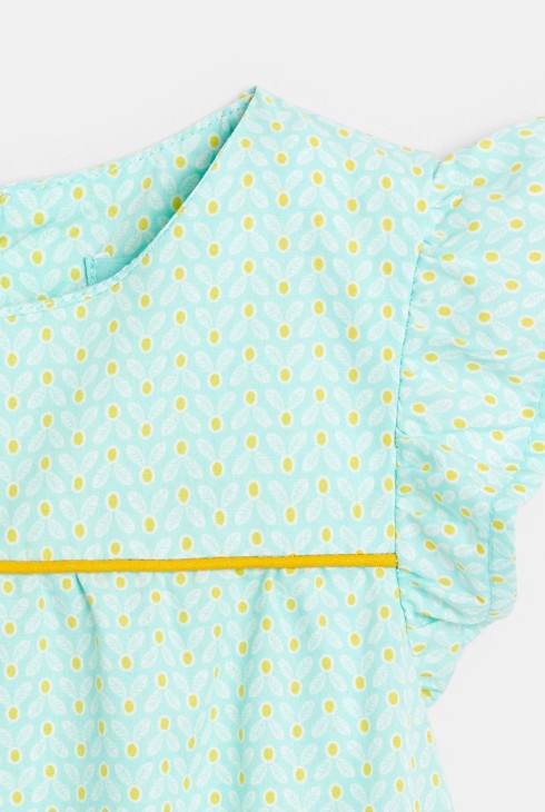 Kratek kombinezon iz potiskanega jerseyja modra dojenček deklica 2