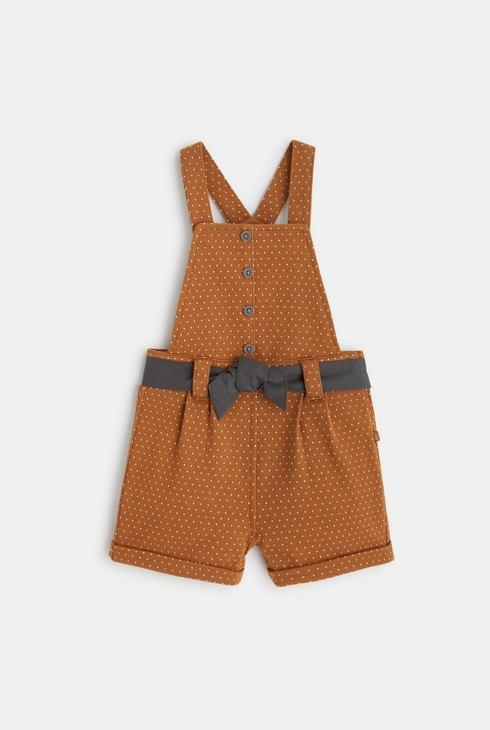 Kratek kombinezon s pikicami rjava dojenček deklica 1
