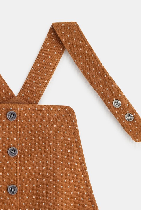 Kratek kombinezon s pikicami rjava dojenček deklica 2