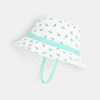 Chapeau de soleil imprimé pingouins bleu bébé fille