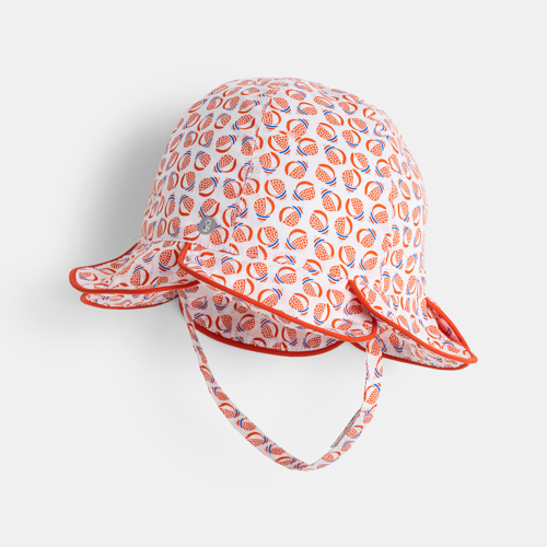 Chapeau Cloche Bords Pétales Rouge Bébé Fille - Imprimé Rouge - 43 - OBAIBI