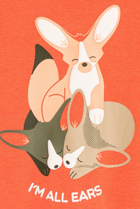 T-Shirt mit Tieren in Reliefmuster Orange Baby Jungen 2