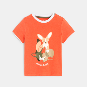 T-shirt con animali in rilievo arancione bimbo 1