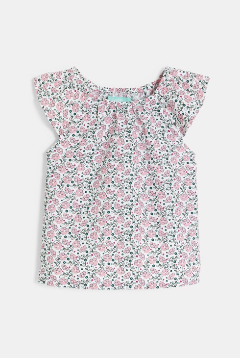 Kurze Latzhose und Bluse mit Pfauen in Khaki Baby Mädchen 2