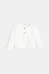 Gilet en maille effet pois blanc bébé fille 1