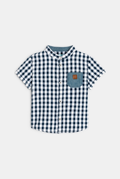 Modisches Baumwollhemd mit Karomuster Blau Baby Jungen 1