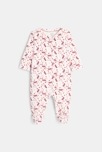 Dors-bien velours fleuri rose bébé fille
