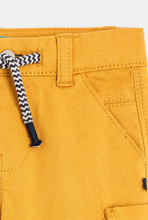 Pantalon battle coton fantaisie jaune bébé garçon