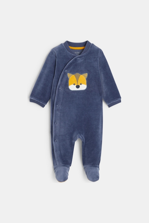 Spalni pajac iz žameta z lisičjo glavo modra dojenček deček 1