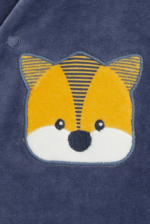 Spalni pajac iz žameta z lisičjo glavo modra dojenček deček 2