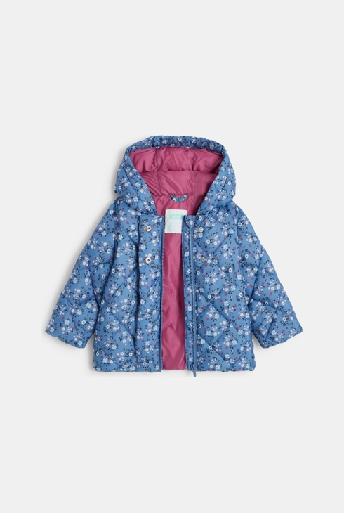 Steppjacke mit Blumenmuster blau Baby Mädchen
