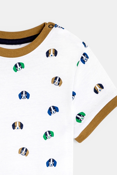 T-Shirt mit Hunde-Print Weiß Baby Jungen 2