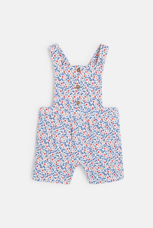 Kurze geblümte Latzhose und Bluse Rot Baby Mädchen 2