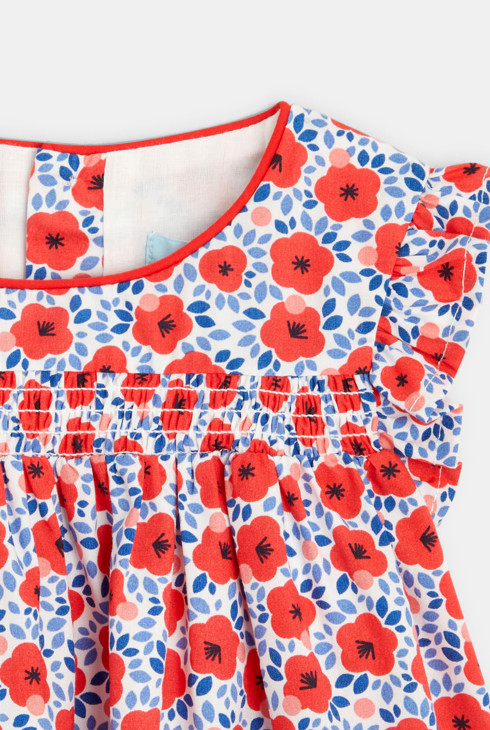 Baby girls' red poppy smocked dress 2