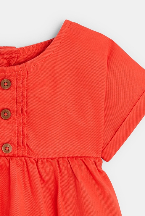 Robe coton fantaisie rouge bébé fille