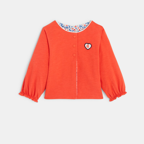 Gilet Réversible Fleuri Rouge Bébé Fille - Imprimé Rouge - 6M - OBAIBI