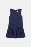 Robe chasuble plissée bleue fille