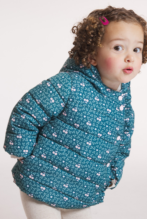 Podložen plašč s cvetlično podlogo zelena dojenček deklica 1