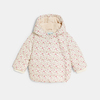 Manteau matelassé doublé fleuri blanc bébé fille