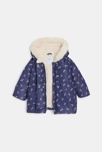 Manteau matelassé doublé fleuri bleu bébé fille 2