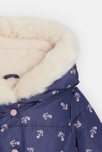Manteau matelassé doublé fleuri bleu bébé fille 3
