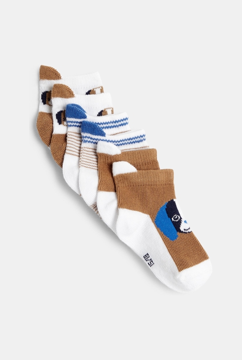 Chaussettes basses fantaisie marron bébé garçon 1