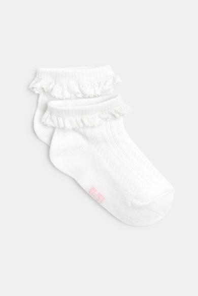 Calzini Con Volant In Pizzo - 4 Paia, Donna - Nero/Bianco/Grigio - Taglia M - Per Tutte Le Stagioni - Foto 8