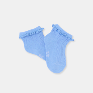 Baby girl's blue fancy lace ruffle socks 1