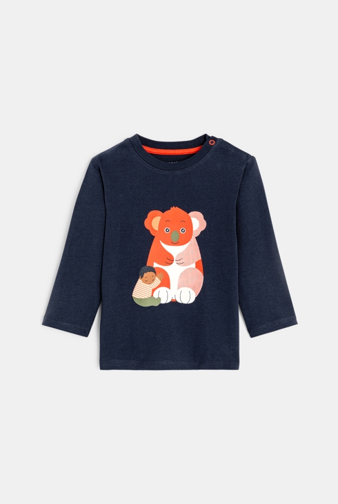 Kuscheliges Koala-T-Shirt Blau Baby Jungen 1