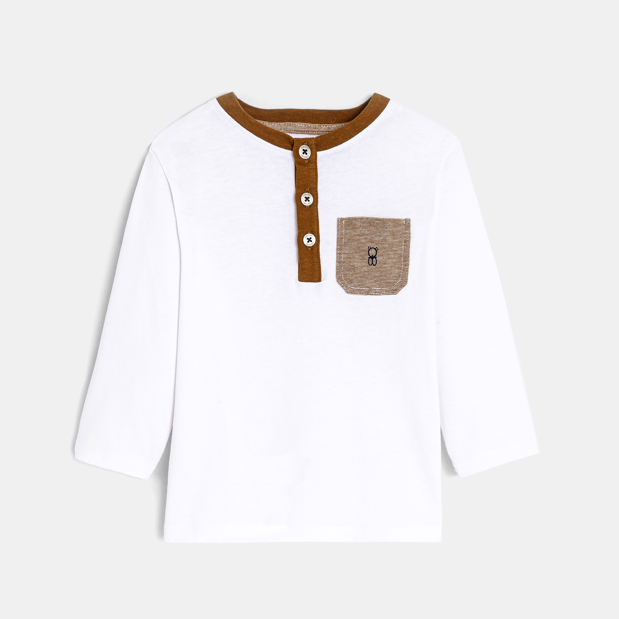 Baby boys' white long sleeve T-shirt Okaïdi & Obaïbi