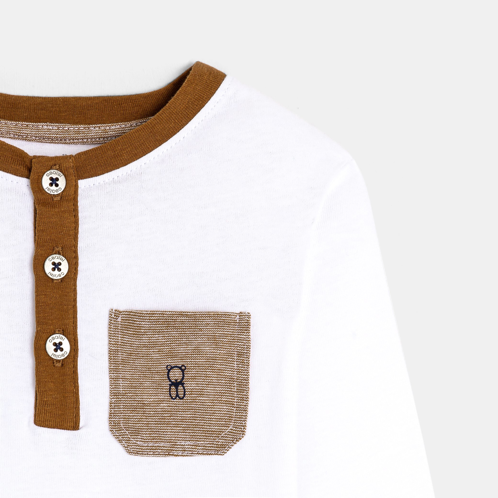 Baby Boys' White Long Sleeve T-shirt Okaïdi & Obaïbi