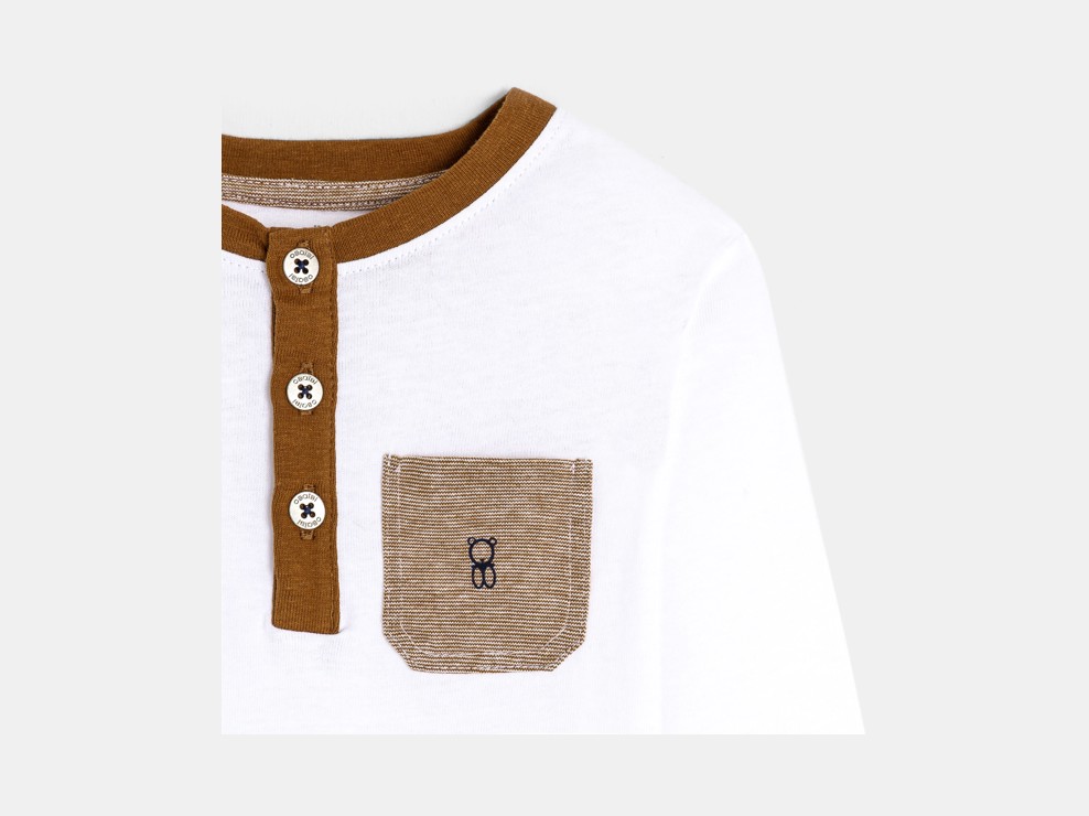 T-shirt tunisien manches longues blanc bébé garçon 2