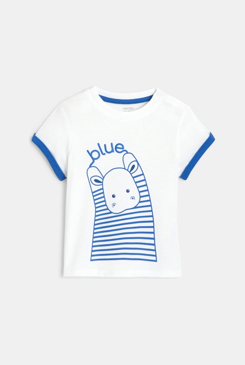 T-Shirt mit Nilpferd Blau Baby Jungen 1