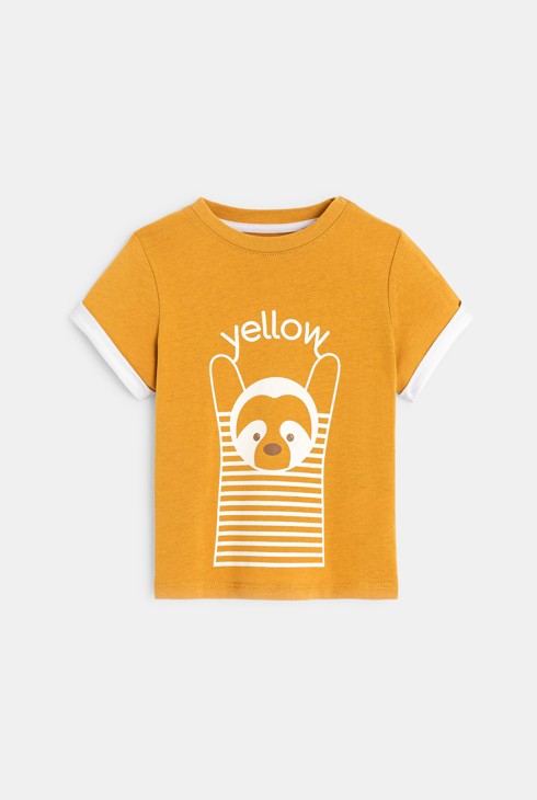 Igriva barvna majica s kratkimi rokavi  rumena dojenček deček 2