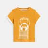 T-shirt ludique couleur jaune bébé garçon