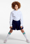 Chemise unie col Claudine blanc fille 4