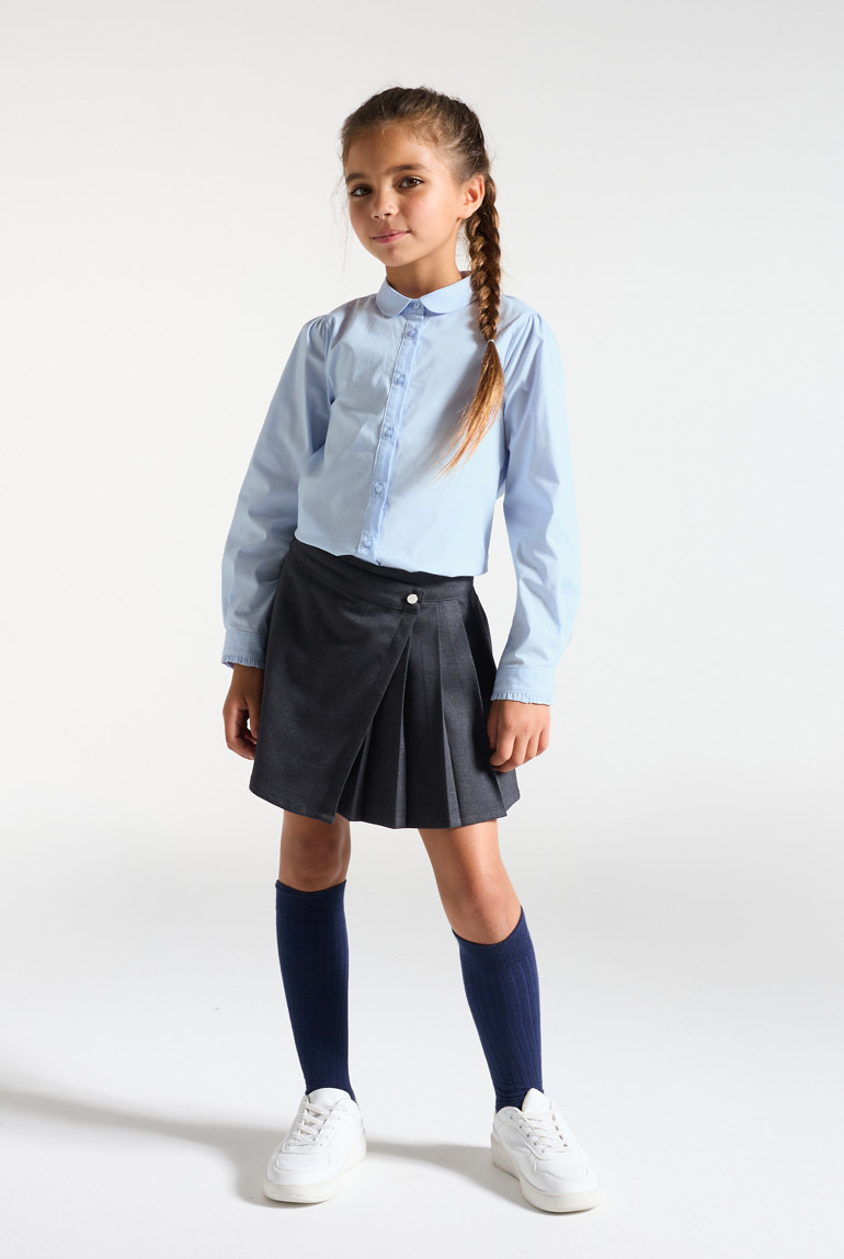 Camisa lisa con cuello babero 1