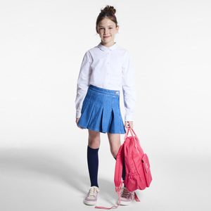 Girls' plain white shirt with Peter Pan collar 1