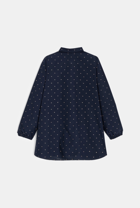 Tablier d'école imprimé bleu fille