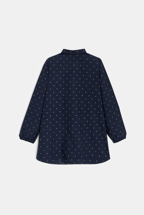 Tablier d'école imprimé bleu fille 2