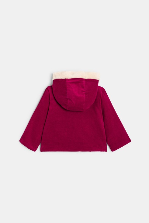 Warme Jacke aus Samt mit Sherpa-Futter Rosa 2